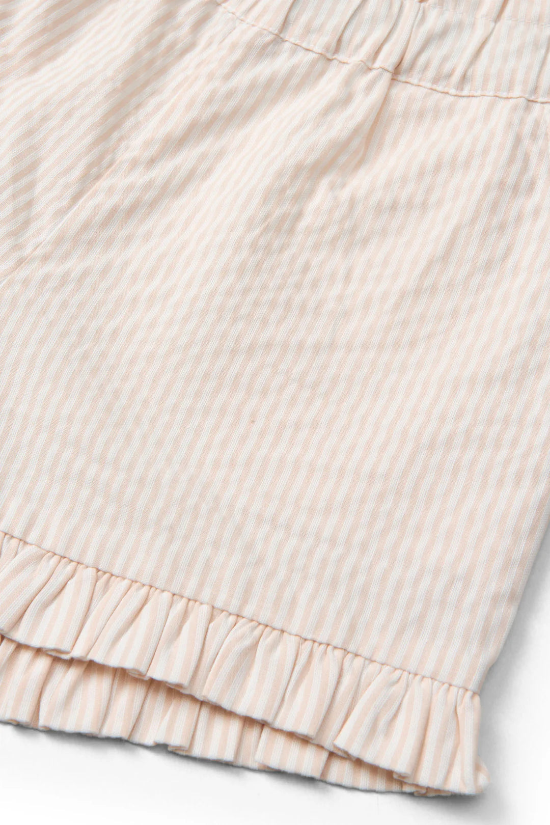 Kort broekje - Seersucker short - Dusty Rose met Cream Stripe - Biologisch katoen - Copenhagen Colors