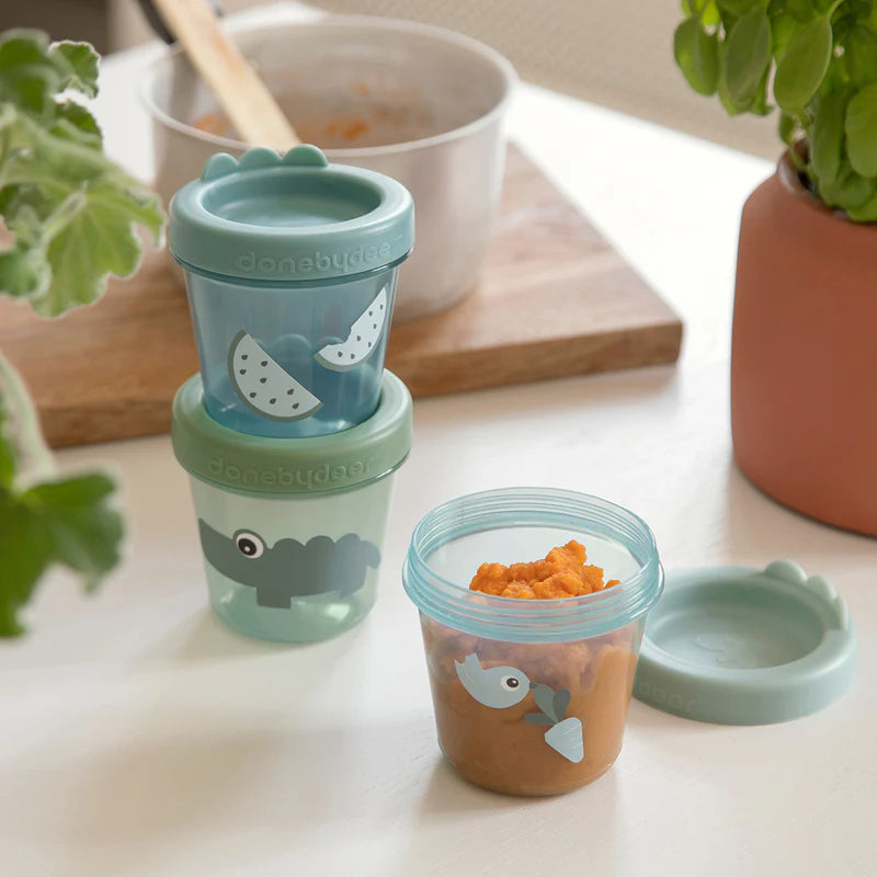 Babyvoedingscontainer - Baby food container 3-pack - Croco - Green - Done by Deer