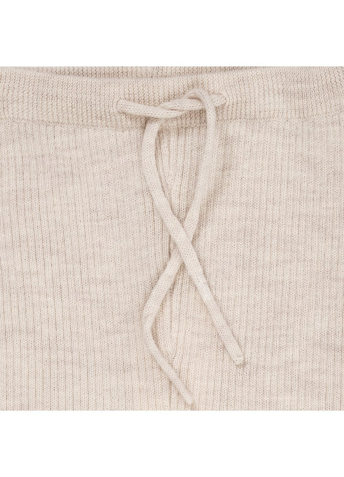 Knitted Baby Leggings - Merino Classic Rib Leggings - Merino Wool - Pale Cream - Copenhagen Colors