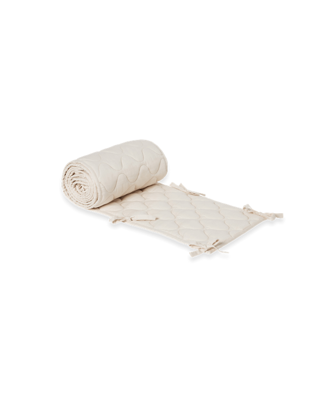 Bed bumper - Satin Quilted Crib Bumper - Organic cotton - Ecru - Garbo & Friends