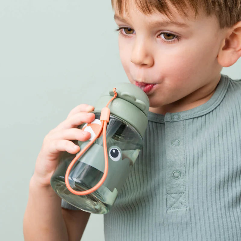 Straw bottle - Playground - Croco/Green - 280 ml - Done by Deer