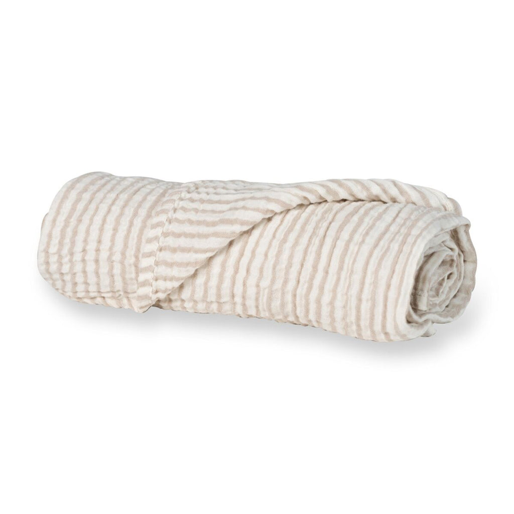 Muslin Deken/Doek XL - Natural Collection - Stripes - Quax - productfoto - afbeelding 2