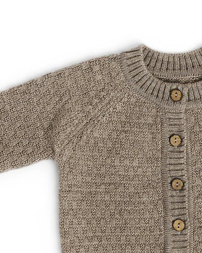 Knitted romper - Merino wool - Square knit - Brown - Smallstiff