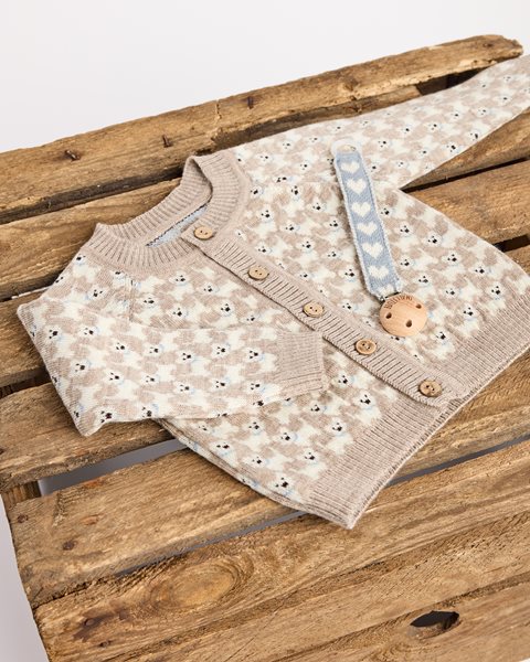 Strickjacke Hündchen - Nature Melange Dogs – 100% Merinowolle - SmallStuff