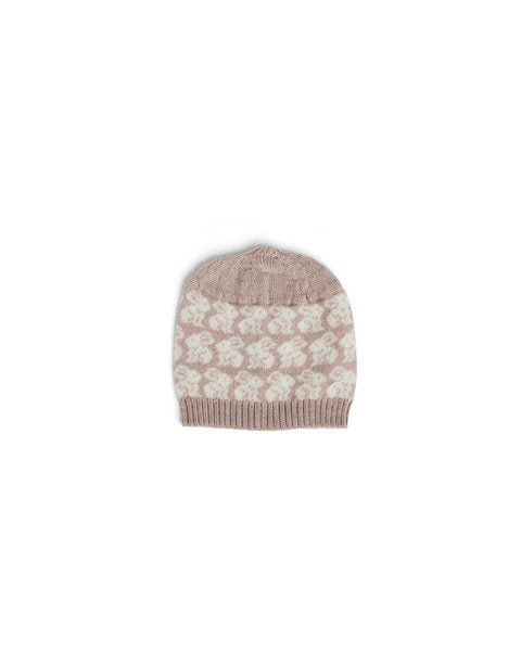 Strickmütze - Merinowolle - Häschen - Rosa/Puder - Smallstuff