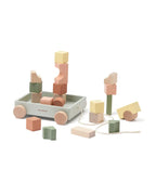Houten Trekwagen met Blokken - 21 delige set - Kid's Concept - productfoto - afbeelding 2