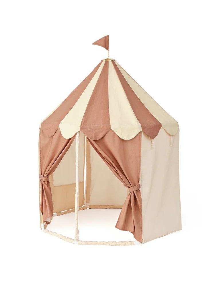 Paviljoentent Stripe Dusty Brown - GOTS biologisch katoen - Kid's Concept