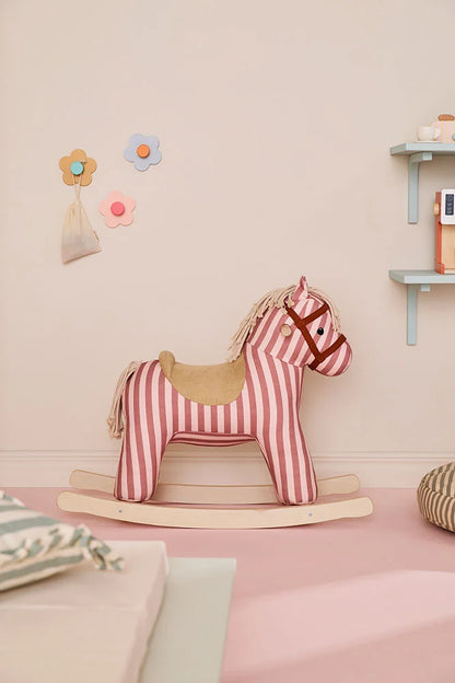 Schaukelpferd Mila – Clay Pink Stripe – FSC-zertifiziertes Holz - Kid's Concept