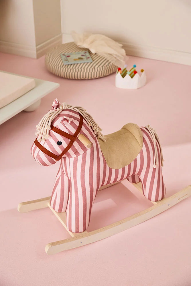 Schaukelpferd Mila – Clay Pink Stripe – FSC-zertifiziertes Holz - Kid's Concept