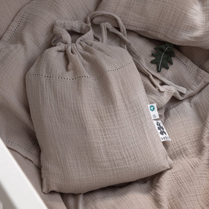 Muslin baby bedding - Duvet cover - 100x70 & 40x45 - Seabreeze beige
