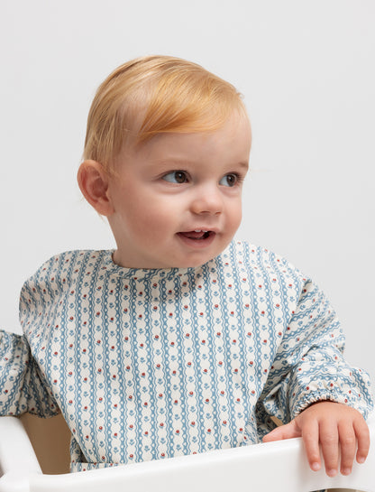 Slabbetje met lange mouwen - Apron LS - Katoen - Floral stripe - MarMar Copenhagen