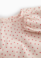 Lätzchen mit langen Ärmeln - Apron LS - Baumwolle - Happy Hearts/Herzen - MarMar Copenhagen