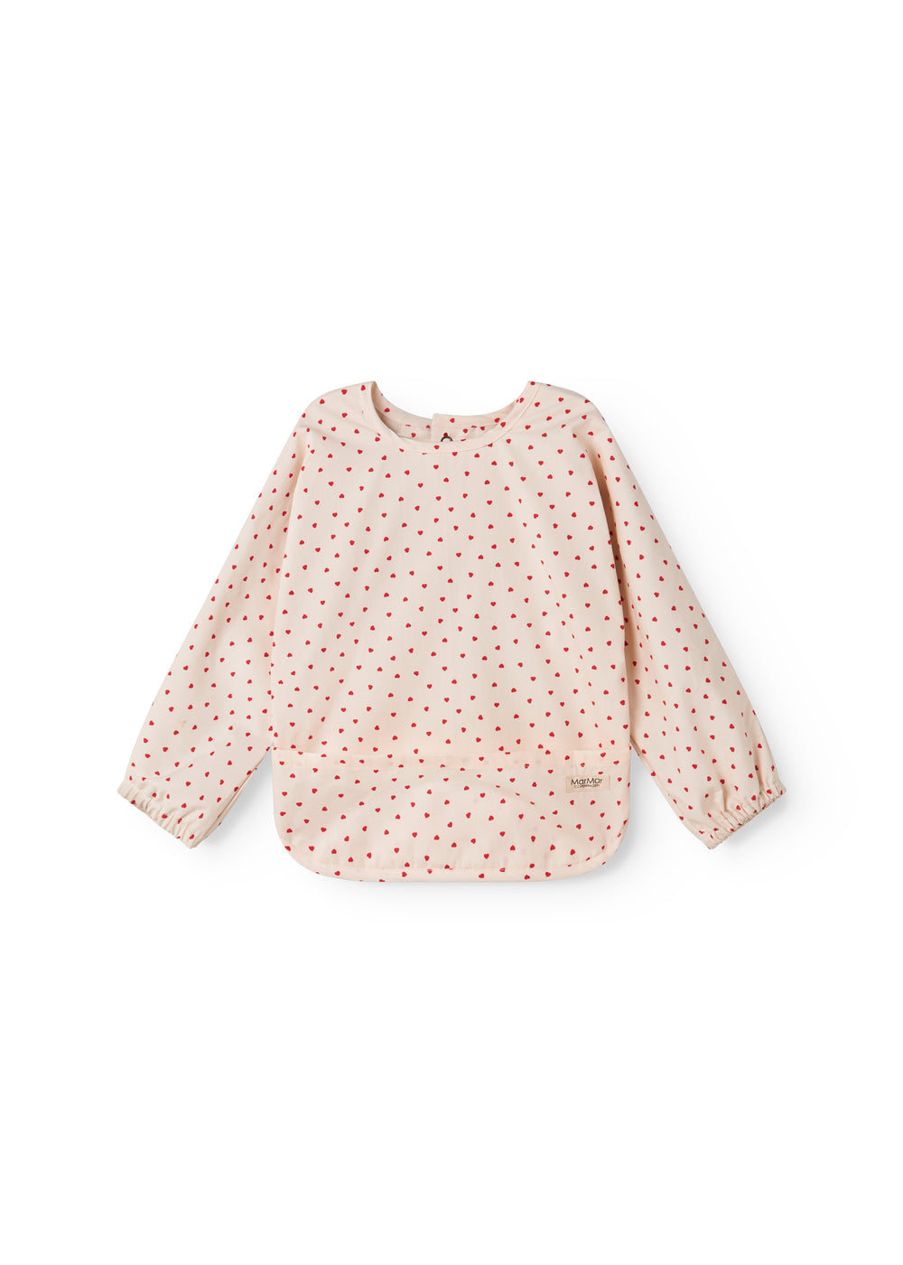 Slabbetje met lange mouwen - Apron LS - Katoen - Happy Hearts/Hartjes - MarMar Copenhagen - productfoto