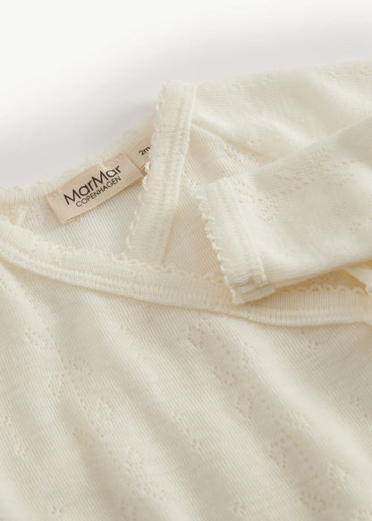 Overslag vestje - Tut Wrap LS Wool Pointelle - 100% merinowol - MarMar Copenhagen