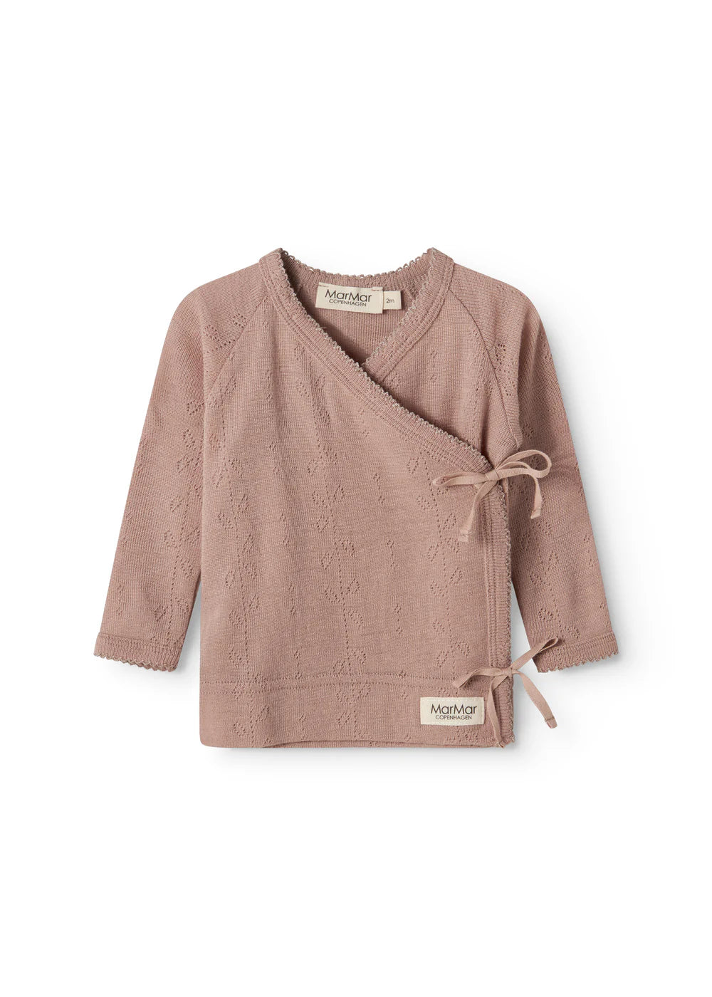Overslag vestje - Tut Wrap LS Wool Pointelle - 100% merinowol - MarMar Copenhagen