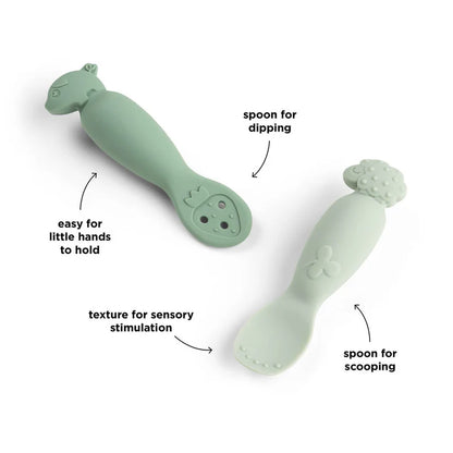 Learning spoon set - Learning spoon set - Tiny farm - Green - Done by Deer