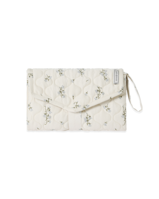 Changing Mat Quilted Bluebell - Organic cotton sateen - Garbo&Friends