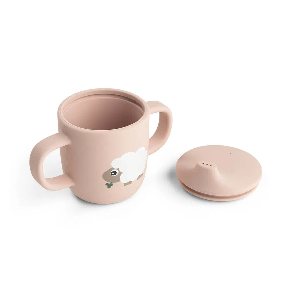 Siliconen drinkbeker met 2 handvatten - Tuitbeker - Tiny farm - Poeder - Done by Deer - productfoto - afbeelding 2