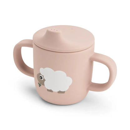 Siliconen drinkbeker met 2 handvatten - Tuitbeker - Tiny farm - Poeder - Done by Deer