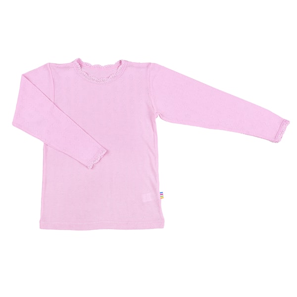 Pointelle longsleeve - Wol & zijde - Naturel - Joha