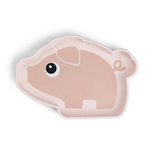 Silicone Stick&Stay Plate - Suction Cup Plate Pigee - Powder - Done by Deer