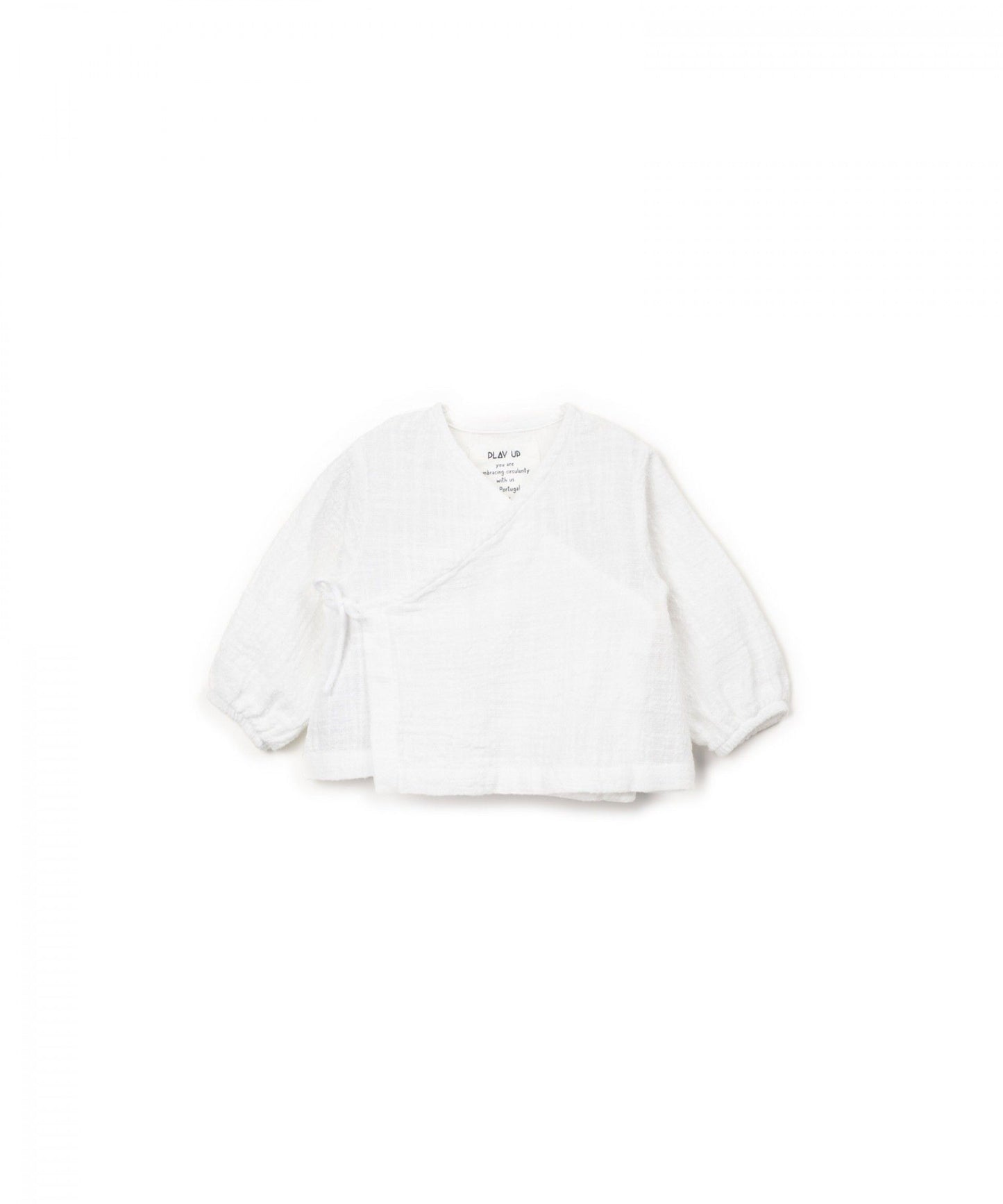 Wrap blouse muslin - White - 100% organic cotton - Play Up