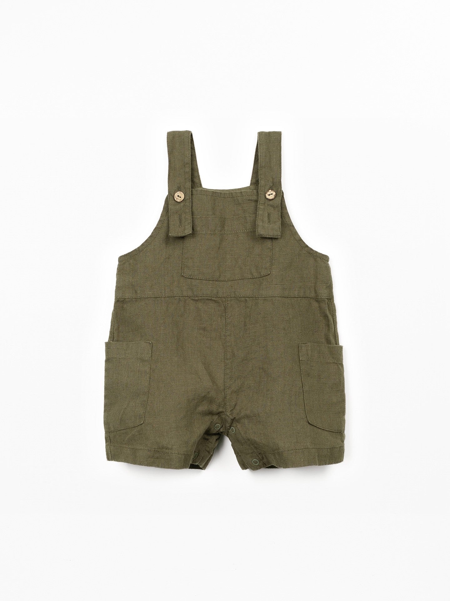 Linnen jumpsuit met verstelbare bandjes - 100% linnen - Play Up - kaki