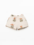 Short met ananasprint - Ecru - Regeneratief katoen - Play Up - voorkant