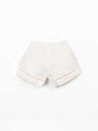 Linnen short met elastische taille - Ecru - 100% linnen - Play Up - productfoto