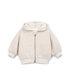 Hooded fleece vest - Cotton blend - Sketches/beige - Play Up