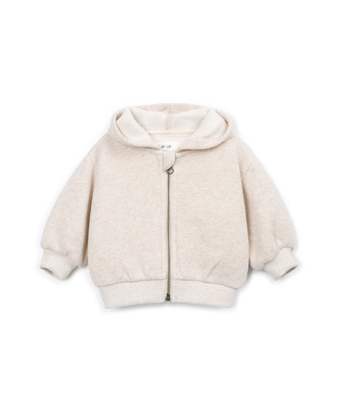 Hooded fleece vest - Cotton blend - Sketches/beige - Play Up