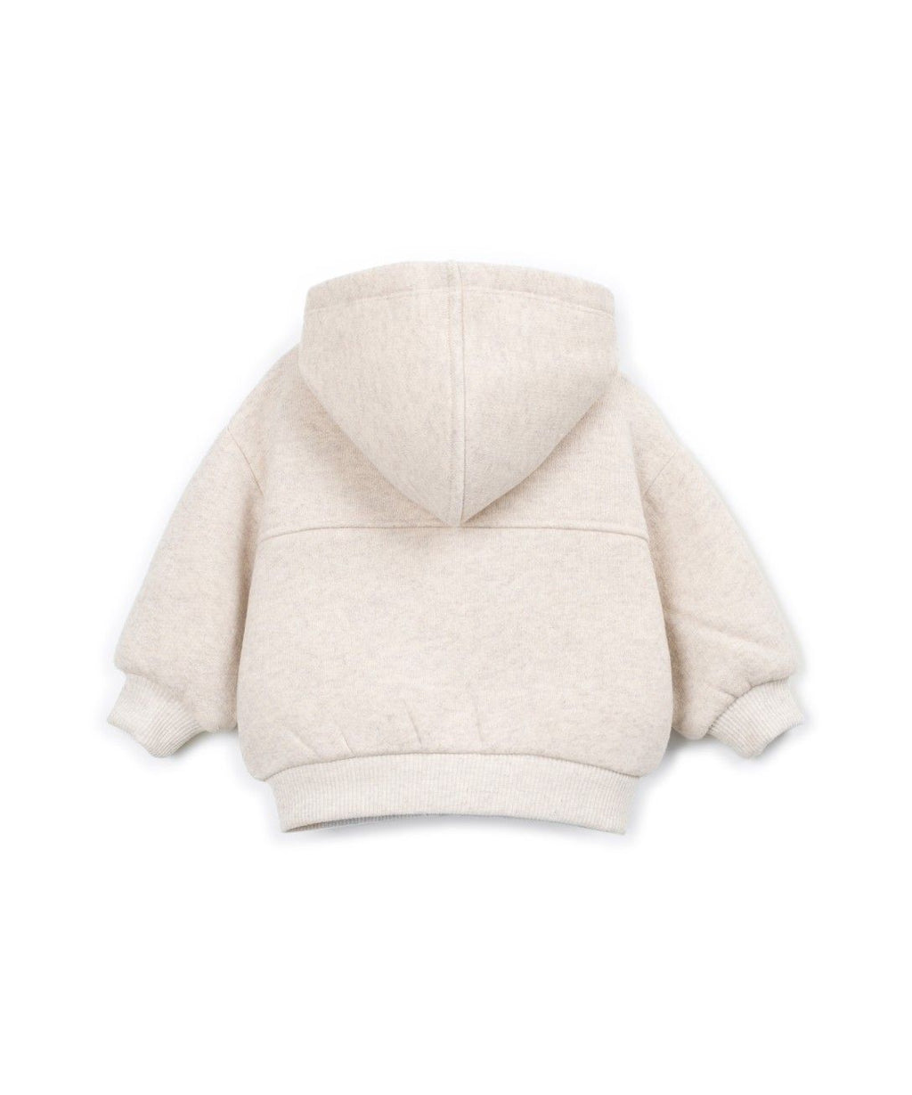 Hooded fleece vest - Cotton blend - Sketches/beige - Play Up