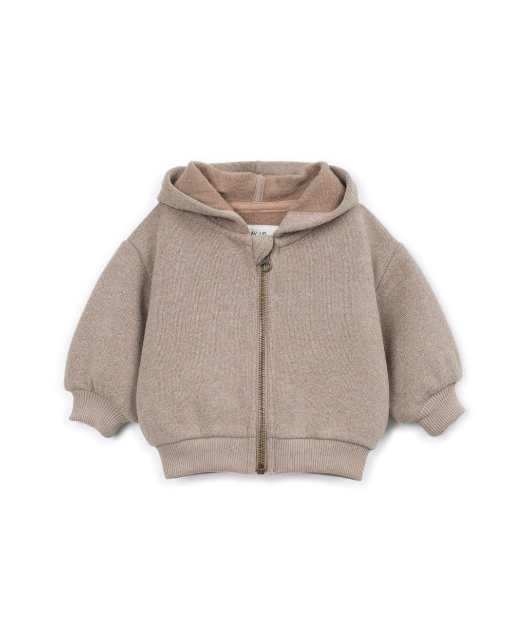 Hooded fleece vest - Cotton blend - Drawing/brown - Play Up