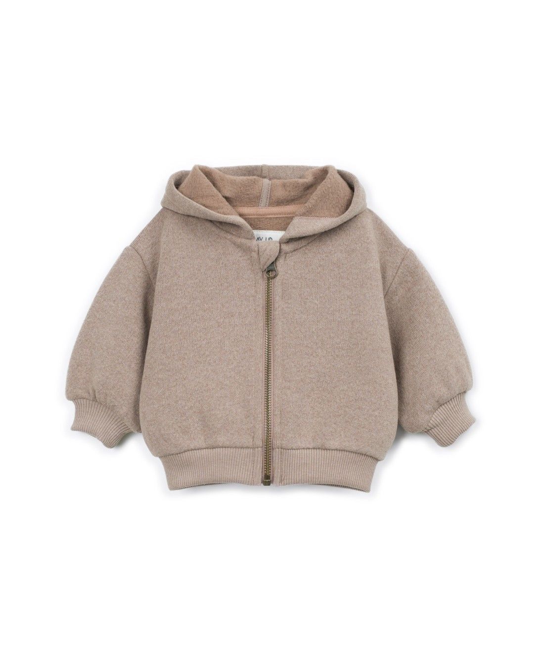 Hooded fleece vest - Cotton blend - Drawing/brown - Play Up