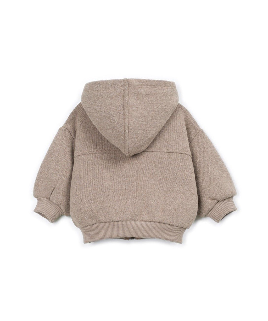 Hooded fleece vest - Cotton blend - Drawing/brown - Play Up
