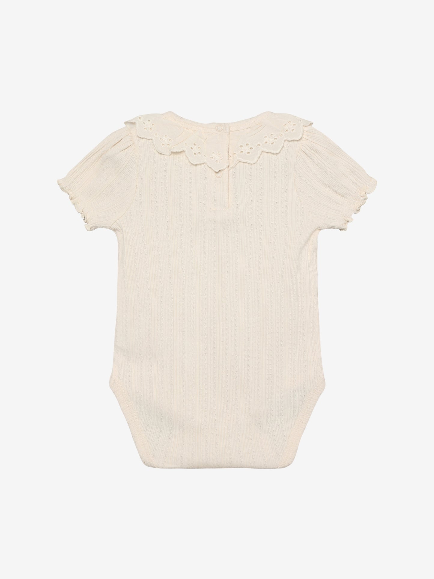 Pointelle romper with collar - Short sleeve - Cotton - Body LS Pointelle - En Fant