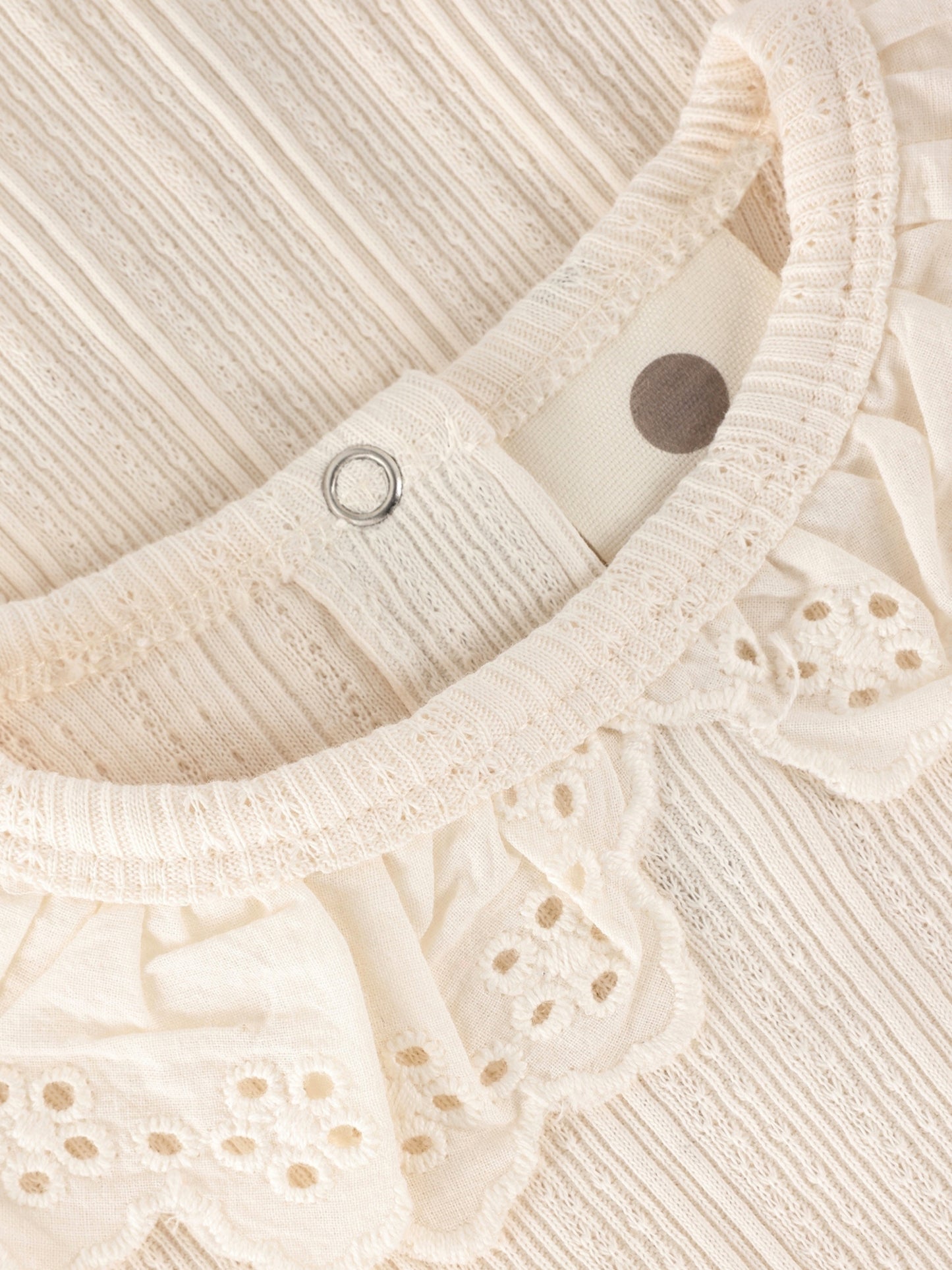 Pointelle romper with collar - Short sleeve - Cotton - Body LS Pointelle - En Fant