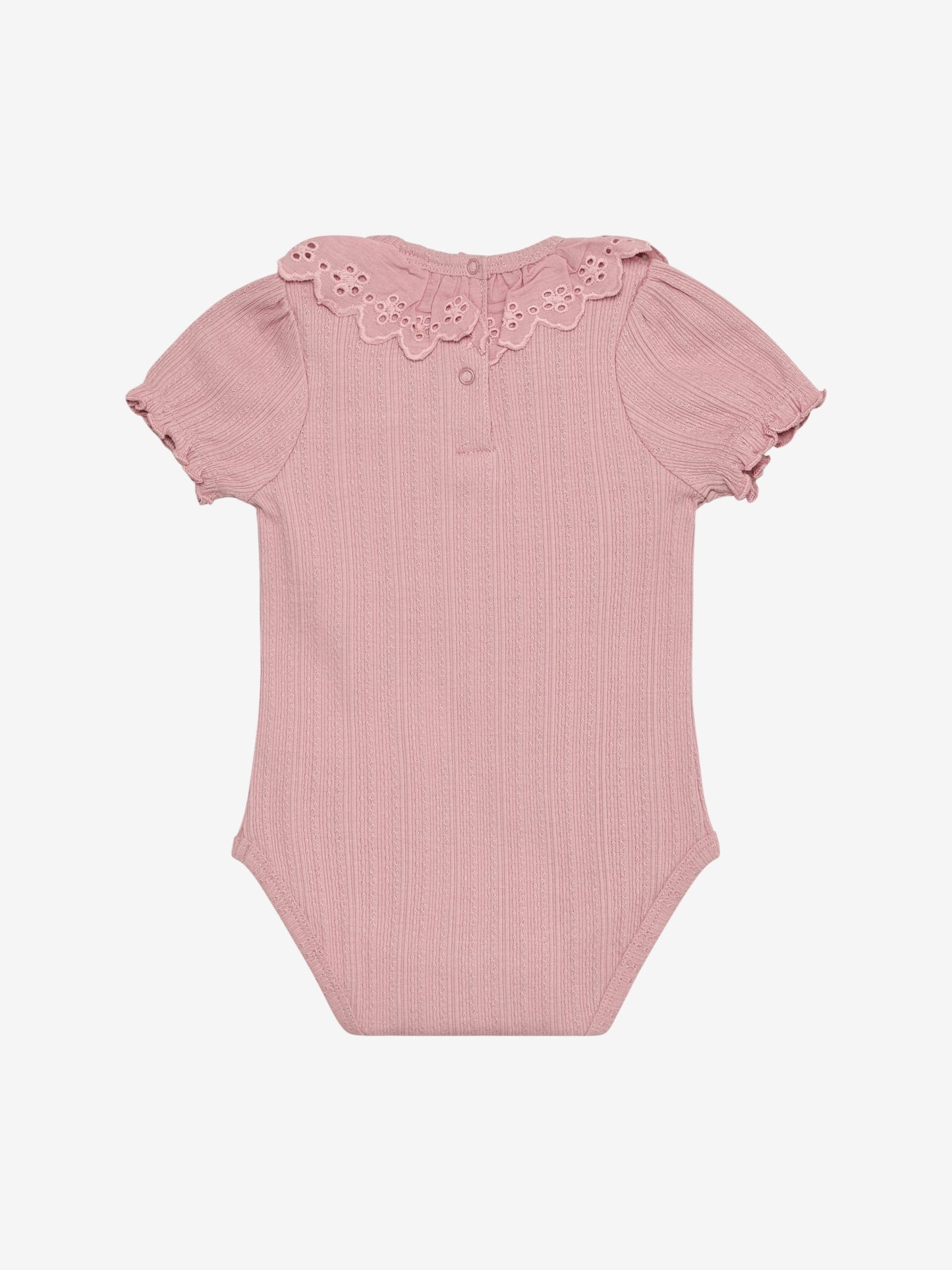 Pointelle romper with collar - Short sleeve - Cotton - Body LS Pointelle - En Fant