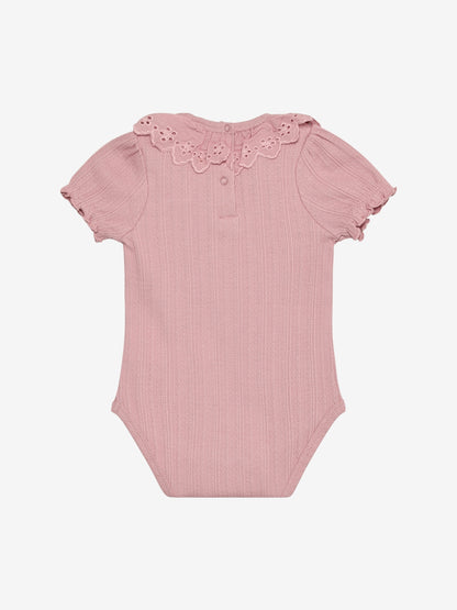 Pointelle romper with collar - Short sleeve - Cotton - Body LS Pointelle - En Fant
