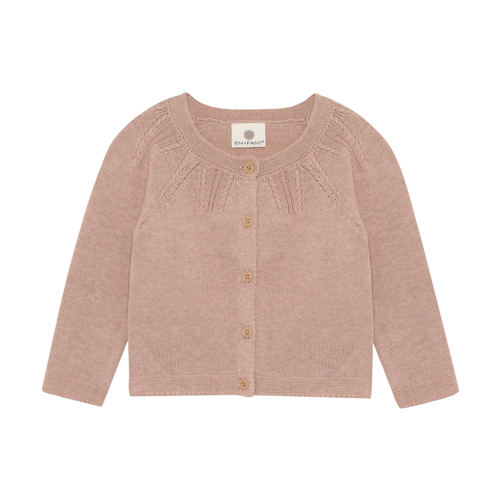 Fijngebreid vest - 100% katoen - Adobe Rose - En Fant