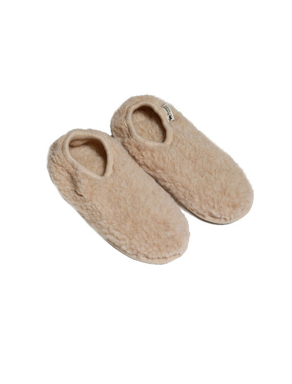 Cloudlet Sloffen – Wollen damespantoffels – Beige – 100% wol met ecozool – Alwero