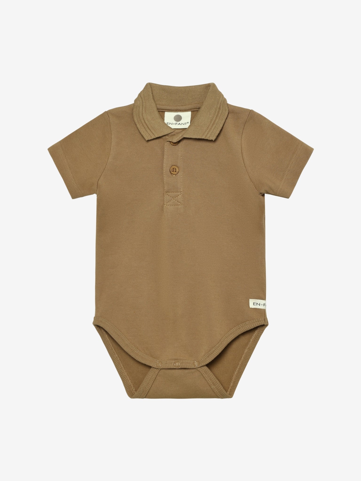 Korte Mouwen Polo Romper - Biologisch katoen - Tiger's Eye - En Fant - voorkant