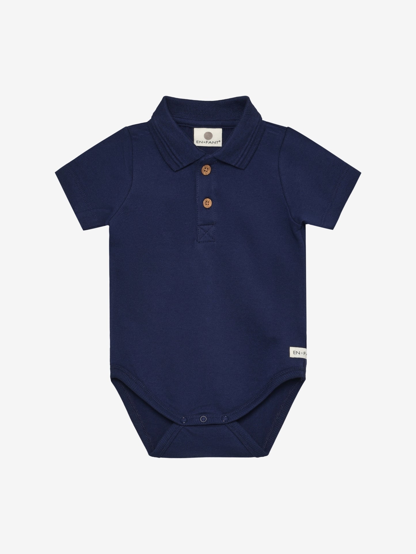Korte Mouwen Polo Romper - Biologisch katoen - Medieval Blue - En Fant