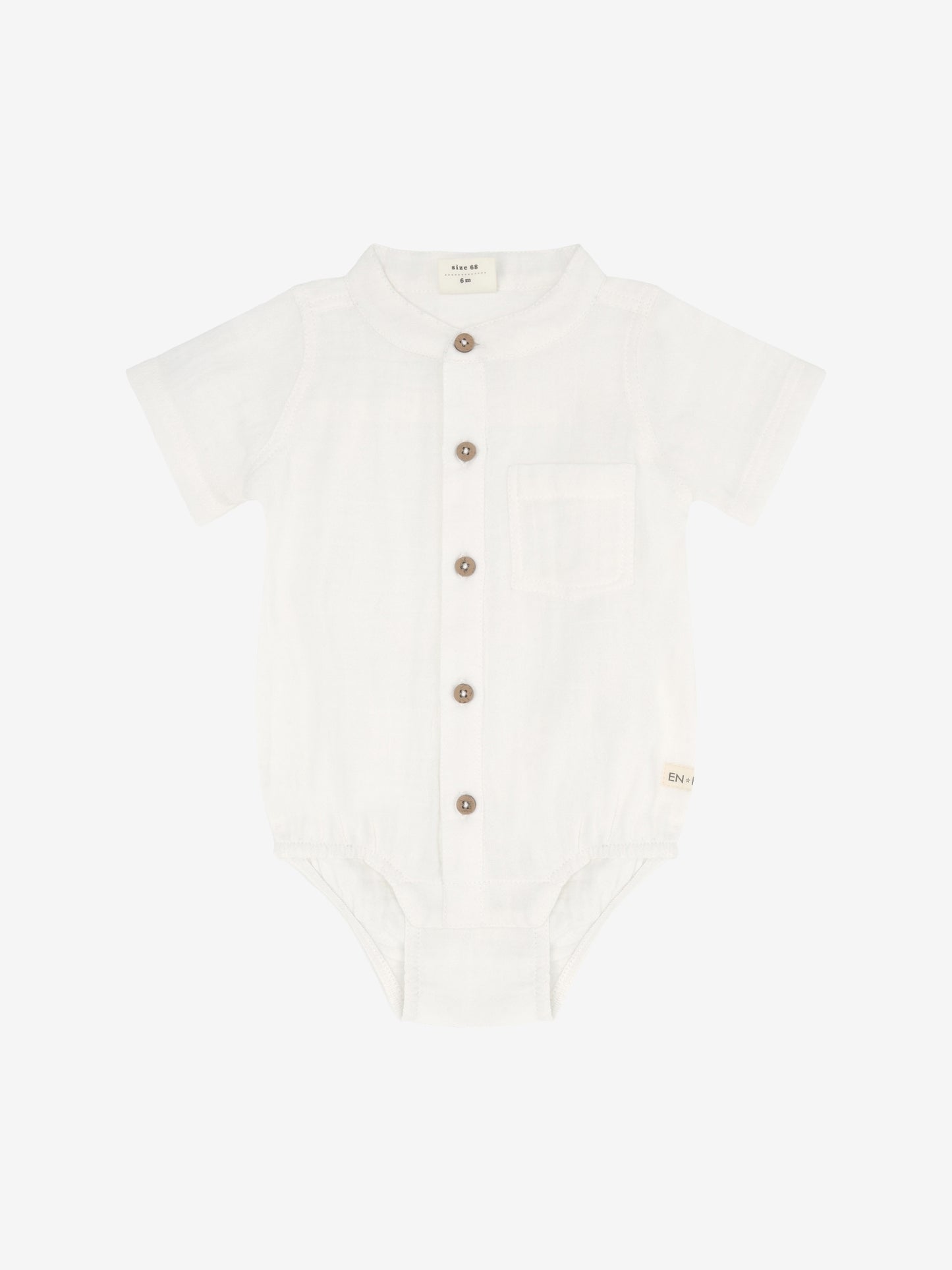 Short Sleeve Romper - Organic Cotton Muslin - Body Shirt SS - En Fant