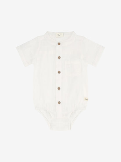 Short Sleeve Romper - Organic Cotton Muslin - Body Shirt SS - En Fant