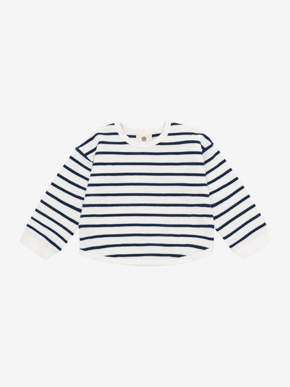 Oversized Sweatshirt - Cotton - Medieval Blue - Sweatshirt Stripe - En Fant