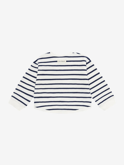 Oversized Sweatshirt - Cotton - Medieval Blue - Sweatshirt Stripe - En Fant