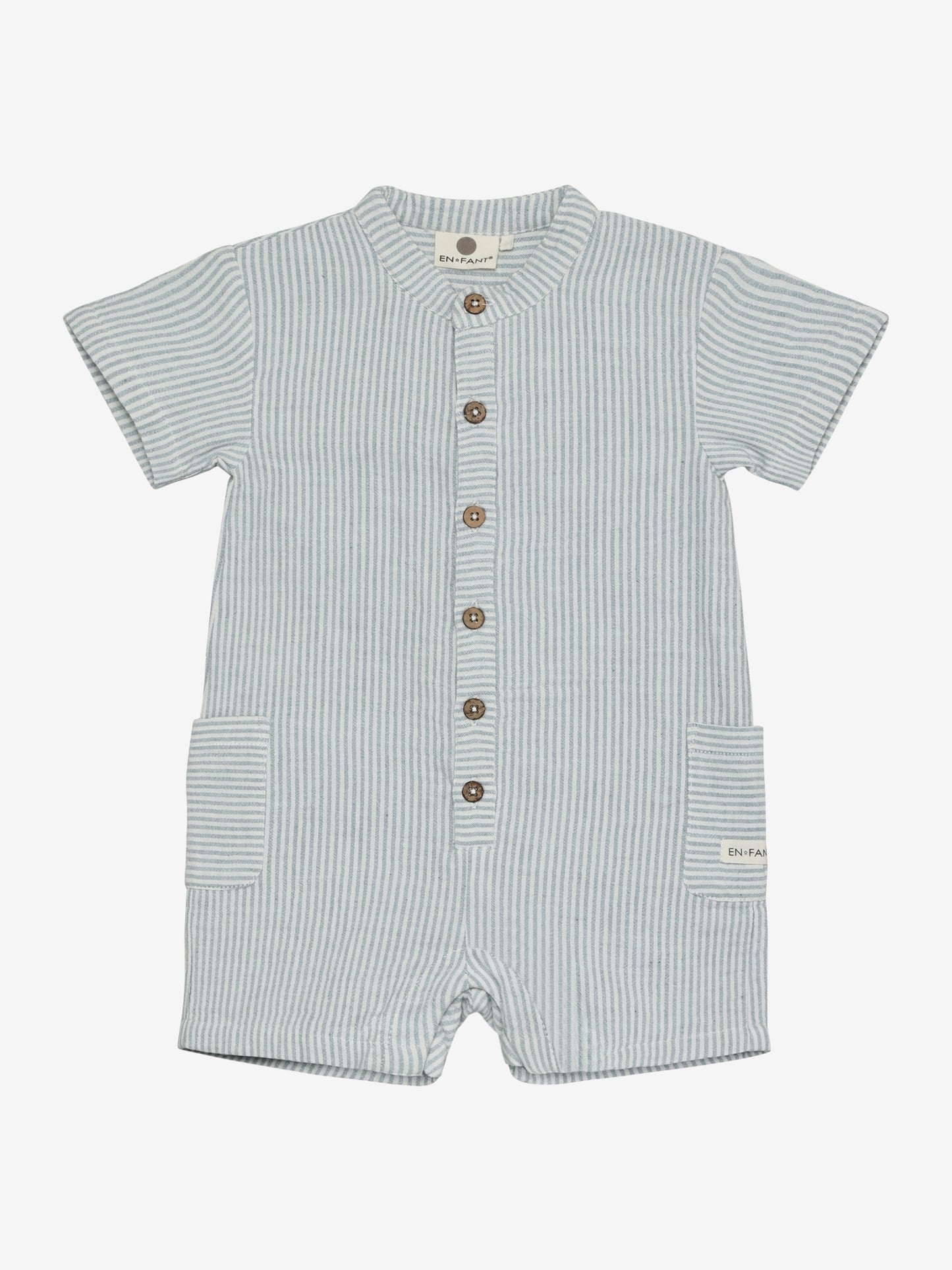 Playsuit Muslin Stripe - Korte Mouwen Jumpsuit - Biologisch Katoen Mousseline - En Fant