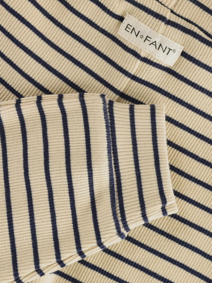 Striped Pants - Rib Stripe Pants - Medieval Blue - Cotton - En Fant