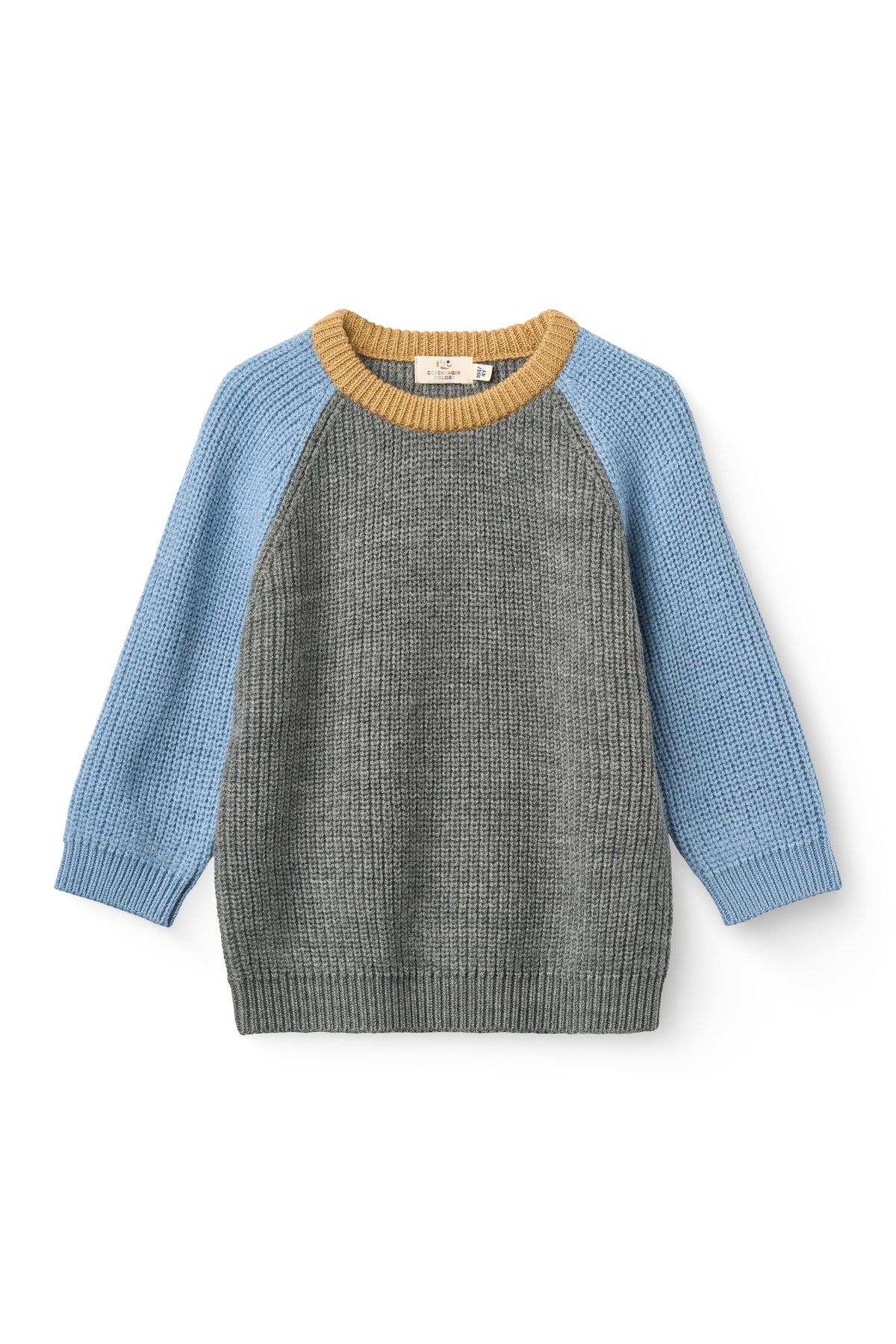 Merino rib gebreide trui - Grey Mel Comb - 100% merino wol - Copenhagen Colors - voorkant